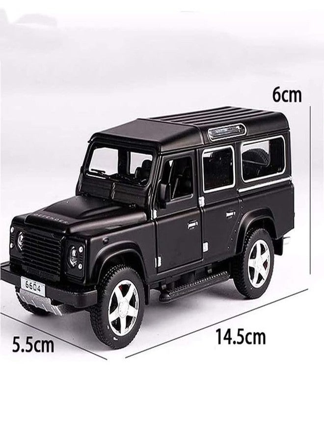 AHBHT Kids Model 1:32 Defender Die Cast Metal Car Pull Back Action Opening Doors with Realistic Engine Sound Lights Toy Car Gift for Boys - Black - Image 4
